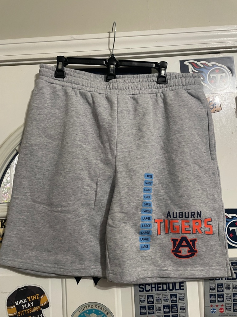 Men's Gray Athletic Shorts with Team Logo
